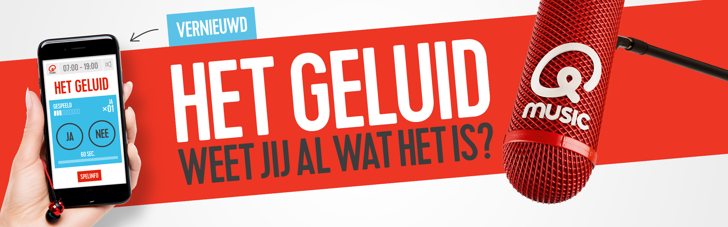 Qmusic actionheader hetgeluid