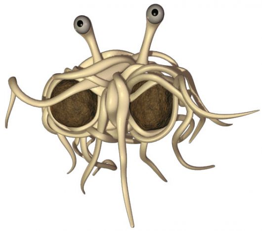 Flying spaghetti monster alone