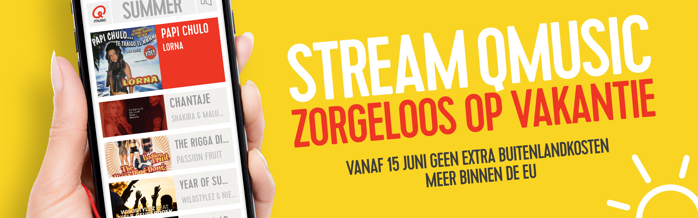 Neem Qmusic mee op reis deze zomer! Qmusic actionheader zomerstreamen